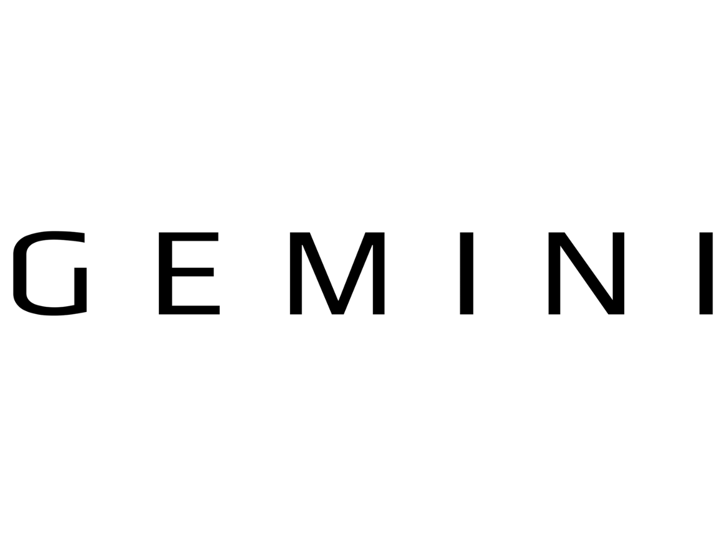 Gemini logo | GEMINI spelled in large bold black letters on a white background
