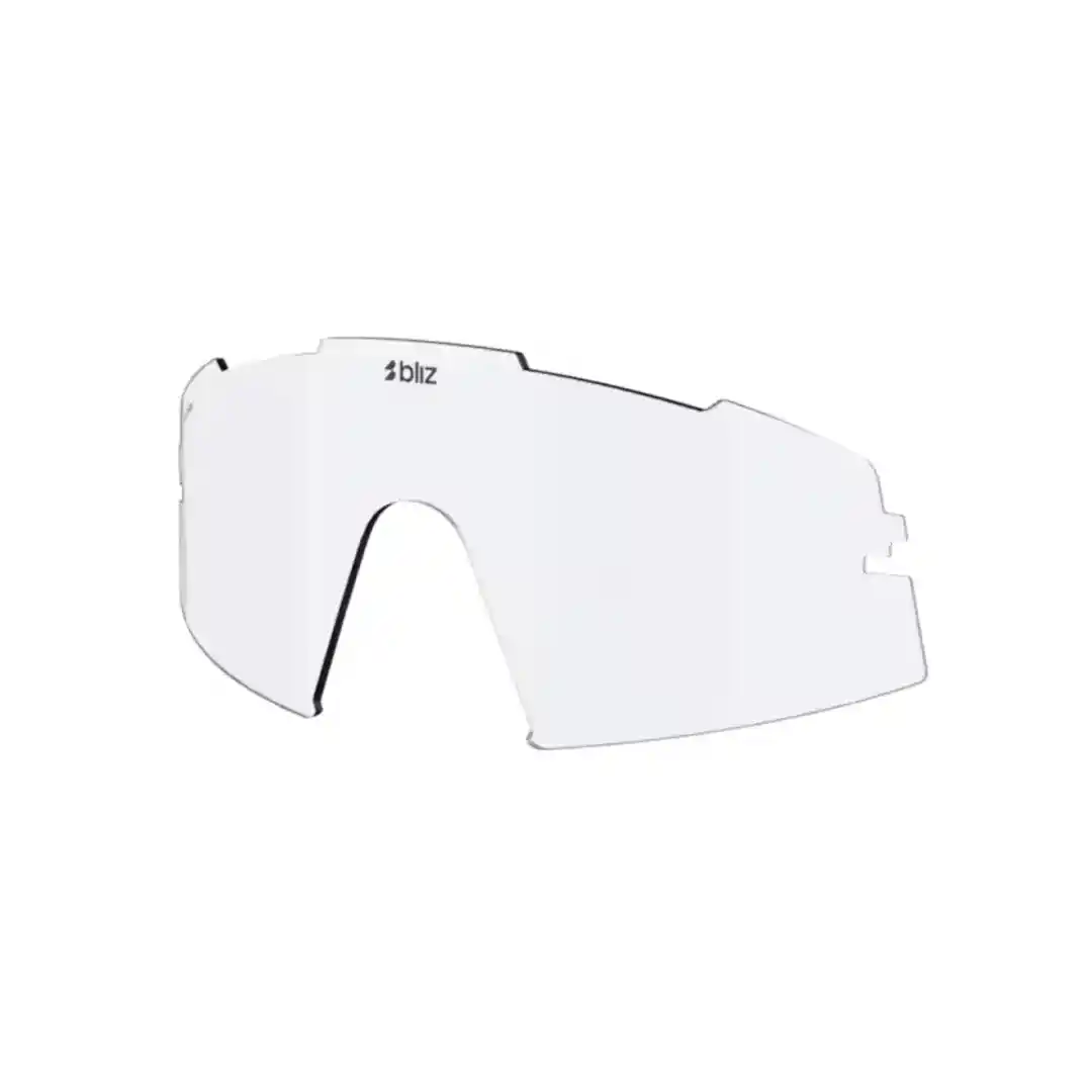 White protective sports goggles frame with a curved lens and the Bliz logo visible on the top edge.