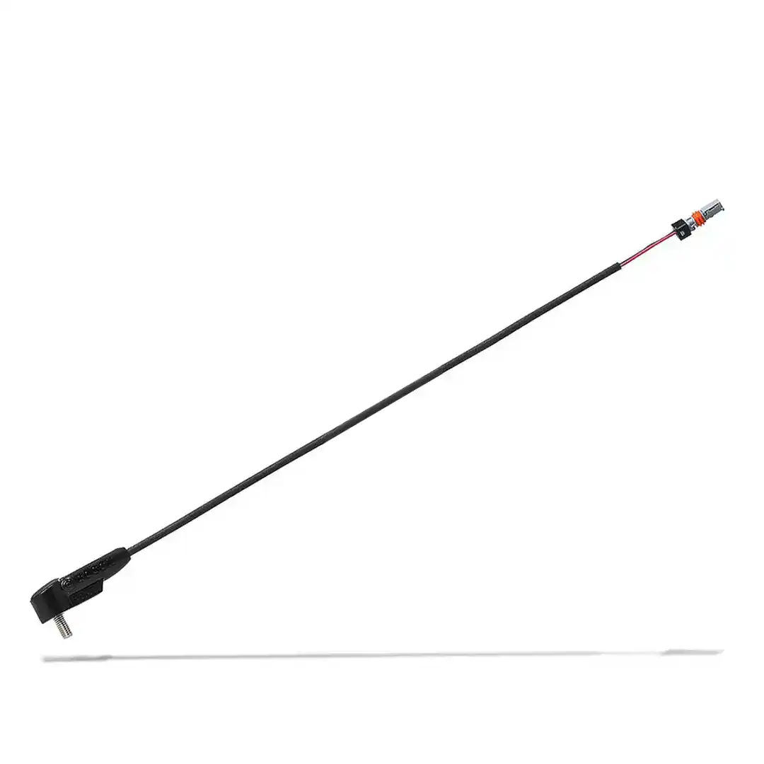 Long black cable with a mounting clamp on one end and a small connector on the other, oriented diagonally.